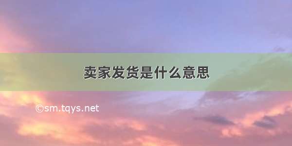 卖家发货是什么意思