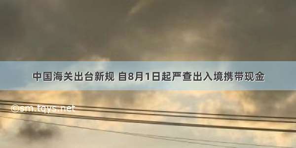 中国海关出台新规 自8月1日起严查出入境携带现金