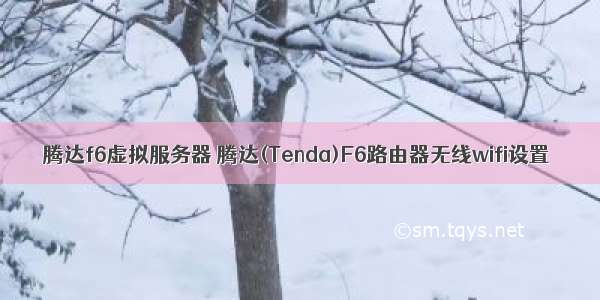 腾达f6虚拟服务器 腾达(Tenda)F6路由器无线wifi设置