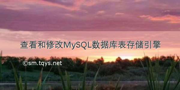 查看和修改MySQL数据库表存储引擎