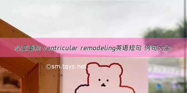 心室重构 ventricular remodeling英语短句 例句大全