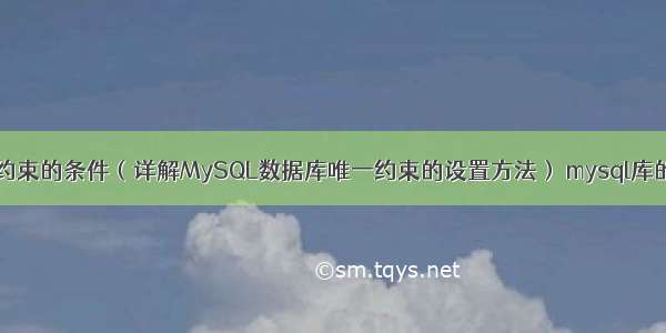 MySQL加唯一约束的条件（详解MySQL数据库唯一约束的设置方法） mysql库的默认安装地址