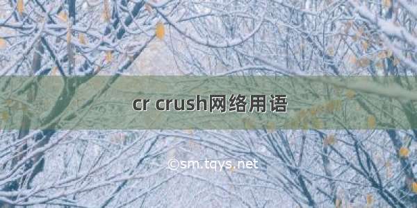 cr crush网络用语