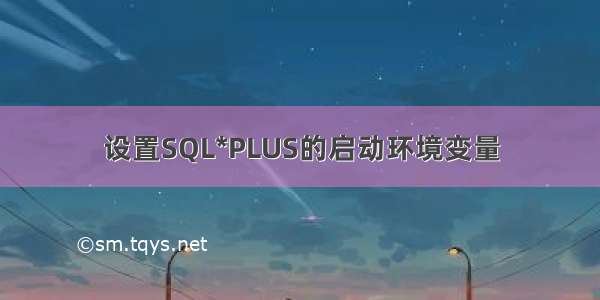 设置SQL*PLUS的启动环境变量