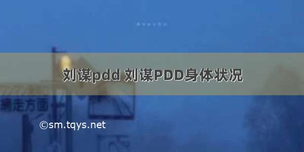 刘谋pdd 刘谋PDD身体状况