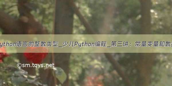 88是python语言的整数类型_少儿Python编程_第三讲：常量变量和数据类型