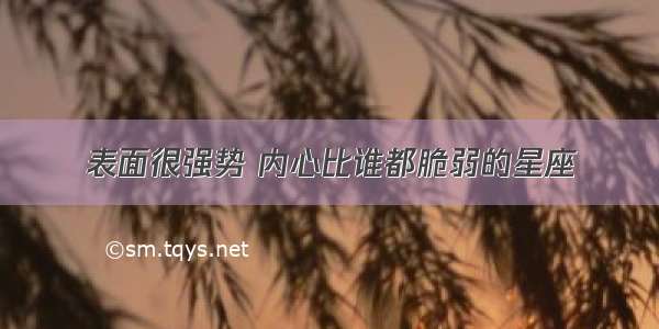 表面很强势 内心比谁都脆弱的星座