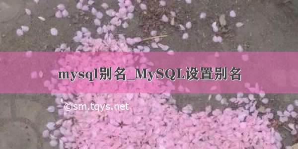 mysql别名_MySQL设置别名