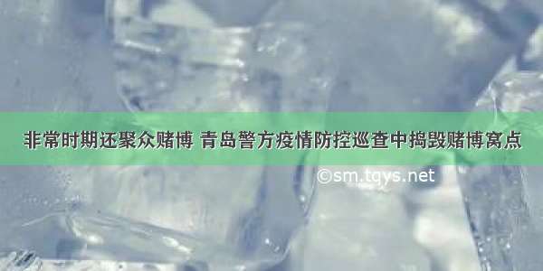 非常时期还聚众赌博 青岛警方疫情防控巡查中捣毁赌博窝点