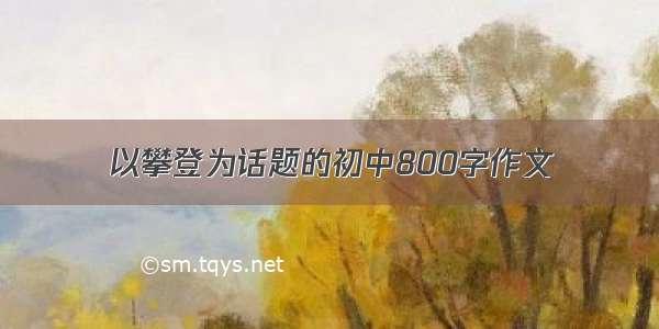 以攀登为话题的初中800字作文