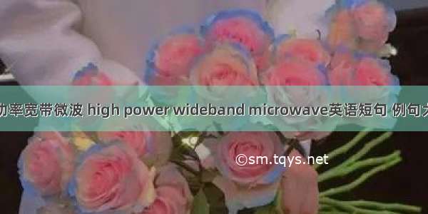 高功率宽带微波 high power wideband microwave英语短句 例句大全