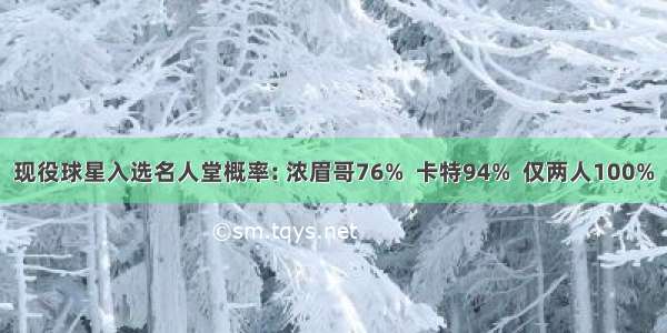 现役球星入选名人堂概率: 浓眉哥76%  卡特94%  仅两人100%