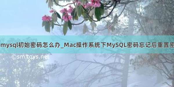 mac忘记mysql初始密码怎么办_Mac操作系统下MySQL密码忘记后重置密码的方法