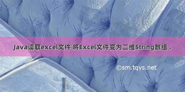 Java读取excel文件 将Excel文件变为二维String数组 .