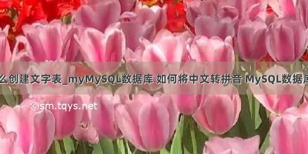 mysql怎么创建文字表_myMySQL数据库 如何将中文转拼音 MySQL数据库使用教程