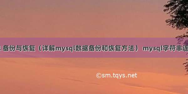 mysql 备份与恢复（详解mysql数据备份和恢复方法） mysql字符串连接数字