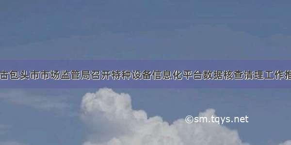 内蒙古包头市市场监管局召开特种设备信息化平台数据核查清理工作推进会
