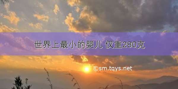 世界上最小的婴儿 仅重280克