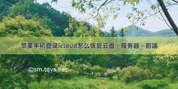 苹果手机登录icloud怎么恢复云盘 – 服务器 – 前端