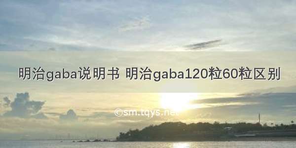 明治gaba说明书 明治gaba120粒60粒区别