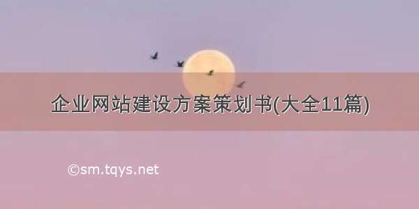 企业网站建设方案策划书(大全11篇)