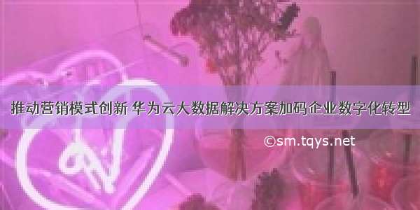 推动营销模式创新 华为云大数据解决方案加码企业数字化转型