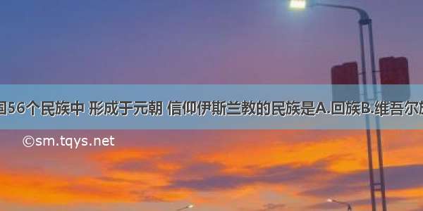 单选题我国56个民族中 形成于元朝 信仰伊斯兰教的民族是A.回族B.维吾尔族C.蒙古族