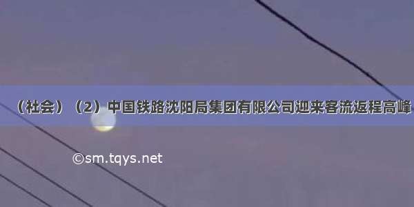 （社会）（2）中国铁路沈阳局集团有限公司迎来客流返程高峰