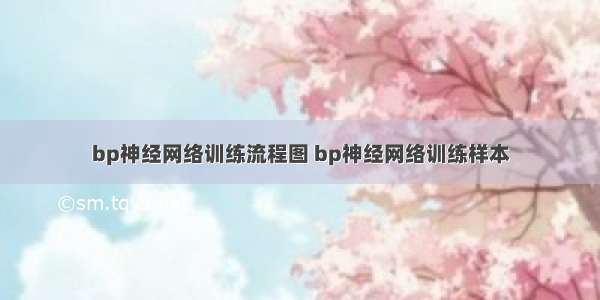 bp神经网络训练流程图 bp神经网络训练样本