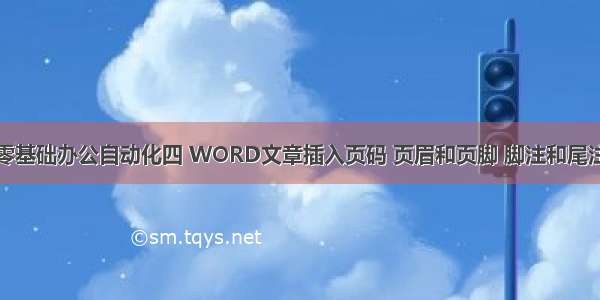 零基础办公自动化四 WORD文章插入页码 页眉和页脚 脚注和尾注