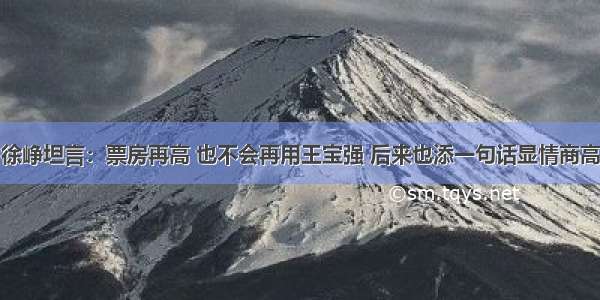 徐峥坦言：票房再高 也不会再用王宝强 后来也添一句话显情商高