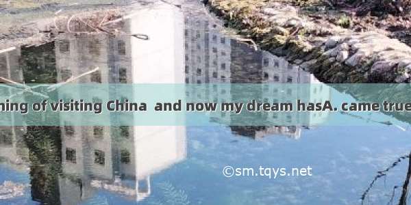 I am always dreaming of visiting China  and now my dream hasA. came trueB. realizedC. come