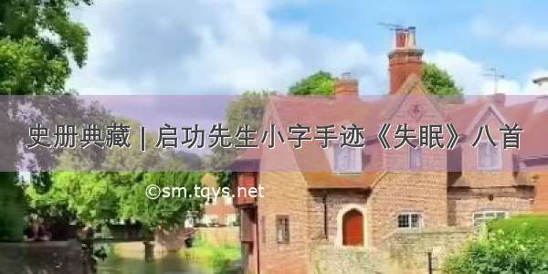 史册典藏 | 启功先生小字手迹《失眠》八首