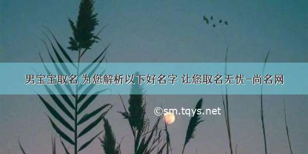 男宝宝取名 为您解析以下好名字 让您取名无忧-尚名网