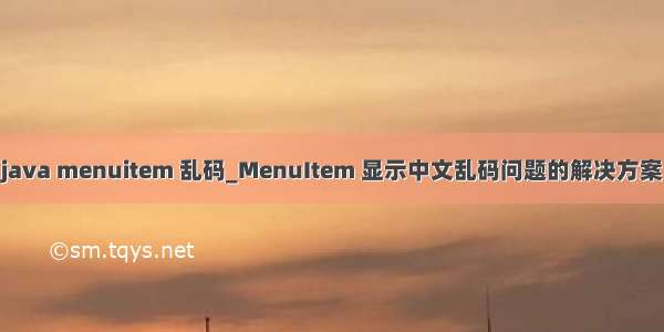 java menuitem 乱码_MenuItem 显示中文乱码问题的解决方案