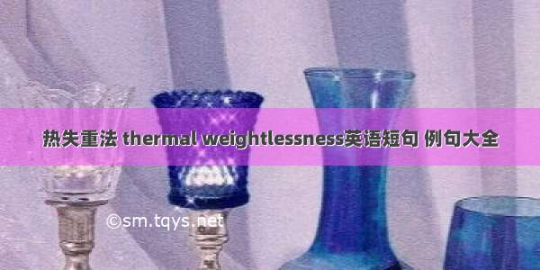 热失重法 thermal weightlessness英语短句 例句大全