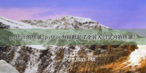 python的热潮_python为何掀起了全民入门学习的热潮?