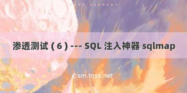 渗透测试 ( 6 ) --- SQL 注入神器 sqlmap