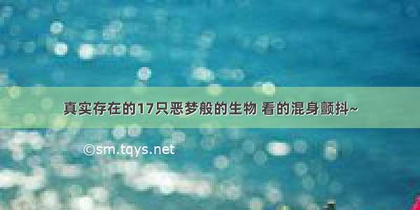 真实存在的17只恶梦般的生物 看的混身颤抖~