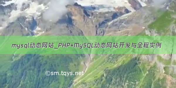 mysql动态网站_PHP+MySQL动态网站开发与全程实例