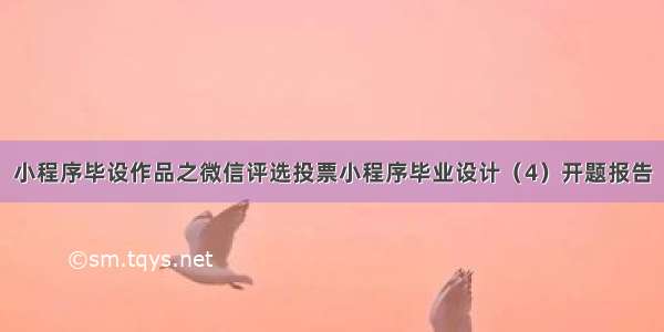 小程序毕设作品之微信评选投票小程序毕业设计（4）开题报告