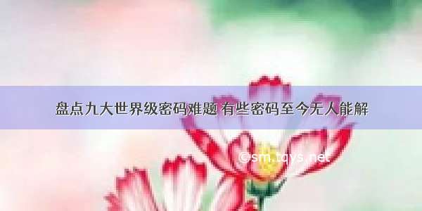 盘点九大世界级密码难题 有些密码至今无人能解