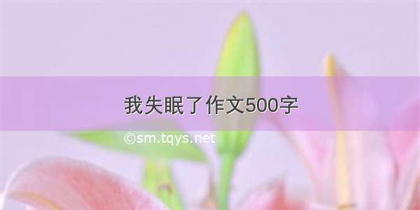 我失眠了作文500字