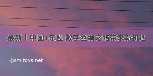 最新丨中国+东盟 数字丝绸之路带来新机遇