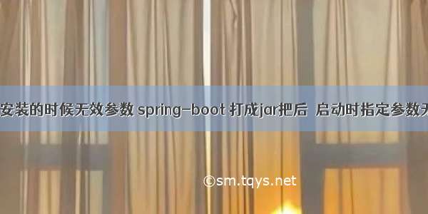 java安装的时候无效参数 spring-boot 打成jar把后  启动时指定参数无效