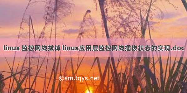linux 监控网线拔掉 linux应用层监控网线插拔状态的实现.doc