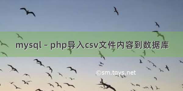 mysql – php导入csv文件内容到数据库