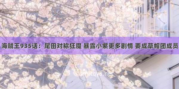 海贼王935话：尾田对称狂魔 暴露小紫更多剧情 要成草帽团成员