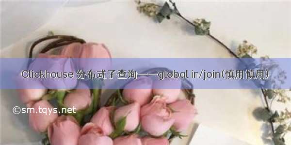Clickhouse 分布式子查询——global in/join(慎用慎用)