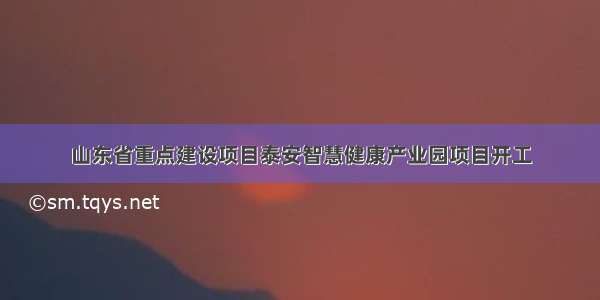 山东省重点建设项目泰安智慧健康产业园项目开工